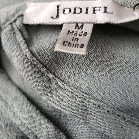 NWT Jodifl sage green boho cottagecore peasant babydoll short sleeve top  medium - Picture 6 of 7